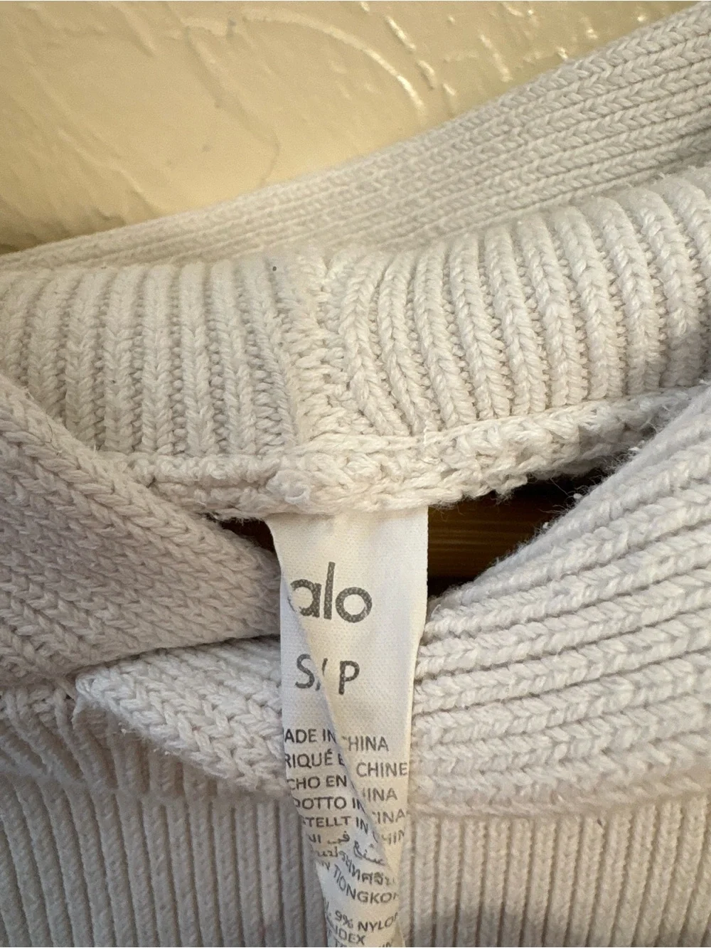 ALO Yoga Scholar Hooded Sweater In Ivory- Size L (read description)